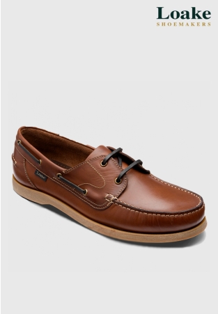 Loake Padstow Brown Waxy Leather Boat Shoes