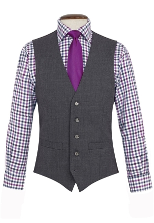 Tailored Fit Capital Mid Grey Washable Waistcoat