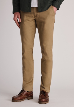 Regular Fit Christie Sand Cavalry Twill Stretch Cotton Trousers