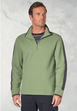 Cork Apple Cotton-Rich Quarter Zip Sweatshirt