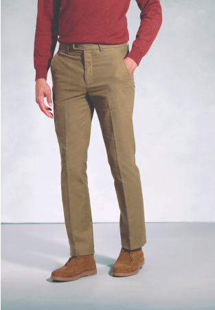 Regular Fit Kerswell Stone Cotton Moleskin Trousers