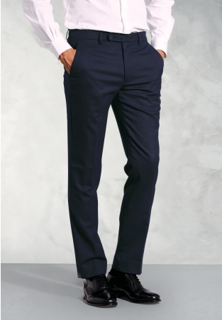 Tailored Fit Olney Navy Flannel Trousers