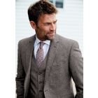 Tailored Fit Clifford Grey Donegal Wool Suit - Waistcoat Optional