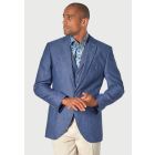 Tailored Fit Leeds Blue Linen Jacket - Matching Waistcoat Optional