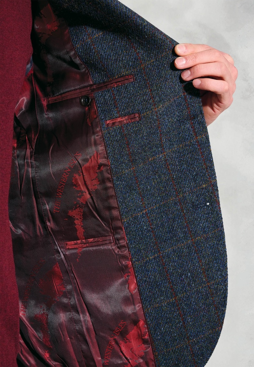 Tailored Fit Falkirk Navy Check Harris Tweed® Check Jacket