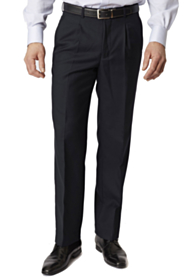 Regular Fit Navy Branmarket Wool Blend Trousers
