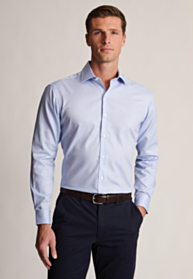 Tailored Fit Sky Blue Dobby Shirt