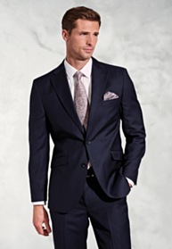 Tailored Fit Affleck Navy British Wool Suit  - Waistcoat Optional