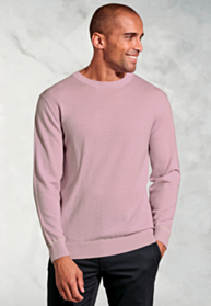 Arnold Dusky Pink Merino Wool Crew Neck Jumper