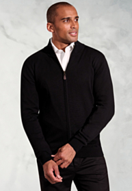 Columbus Black Full Zip Cardigan