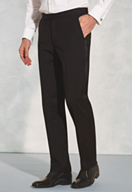 Tailored Fit Sapphire Black Wool Blend Dinner Suit Trousers