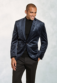 Tailored Fit Severn Midnight Velvet Evening Jacket