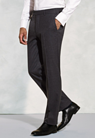 Tailored Fit Wells Charcoal Wool Blend Suit Trousers