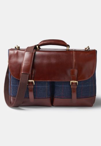 Haincliffe Tweed Leather Briefcase