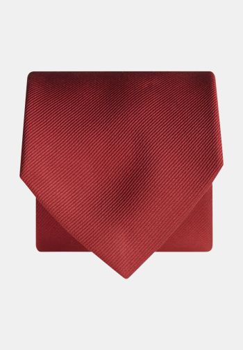Red Twill Pure Silk Tie