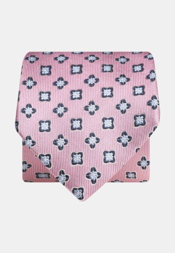 Pink Floral Pure Silk Tie
