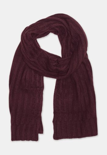 Wine Knitted Scarf