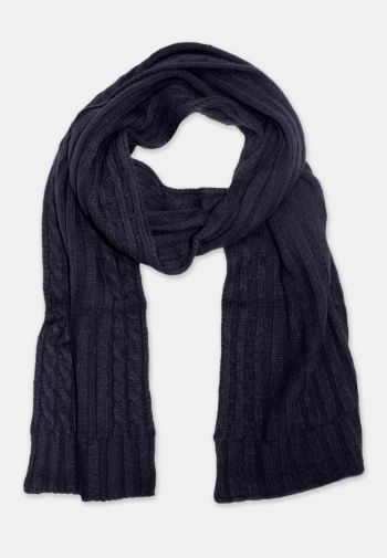 Navy Knitted Scarf