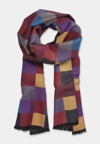 Double Faced Harlequin Check Scarf