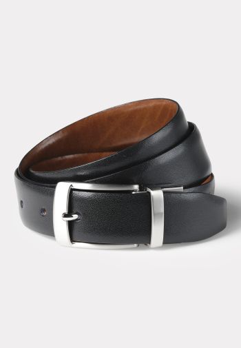 Leather Black and Tan Reversible Belt