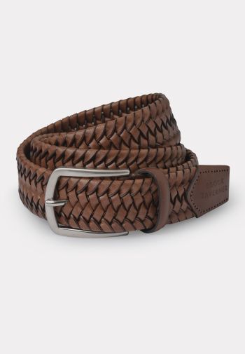 Leather Plaited Brown Belt