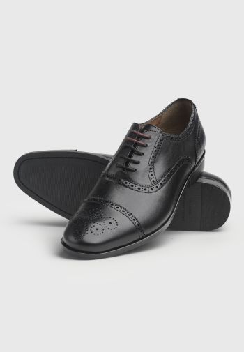Black Toecap Brogue Oxford Shoe