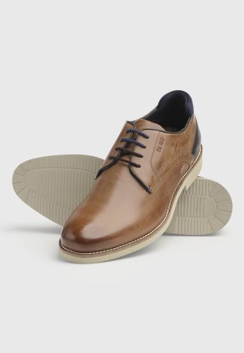 Tan Leather Derby Shoe