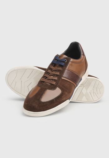 Brown Leather Trainer Shoe