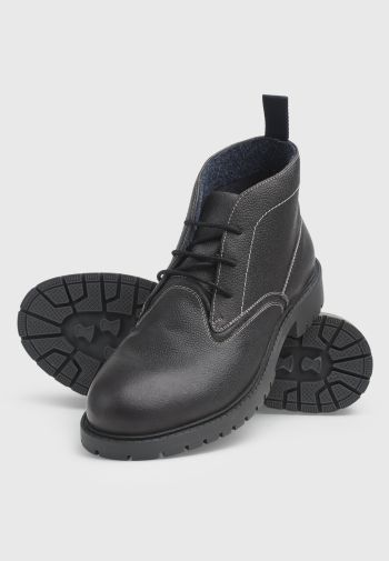 Black Leather Water Resistant Boot