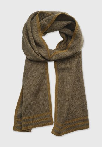 Mustard Knitted Straight Edged Scarf