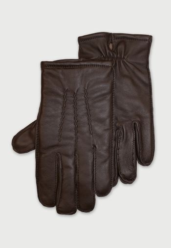 Brown Nappa Leather Classic Gloves