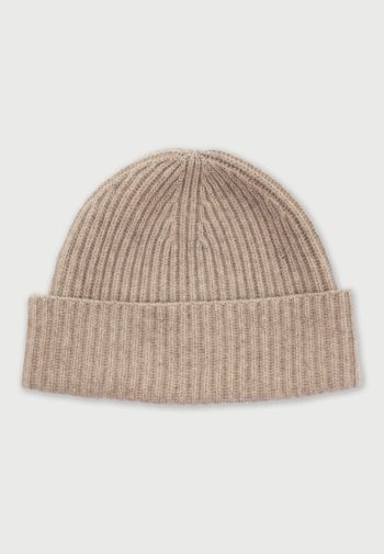 Cashmere Oatmeal Cashmere Knitted Beanie Hat