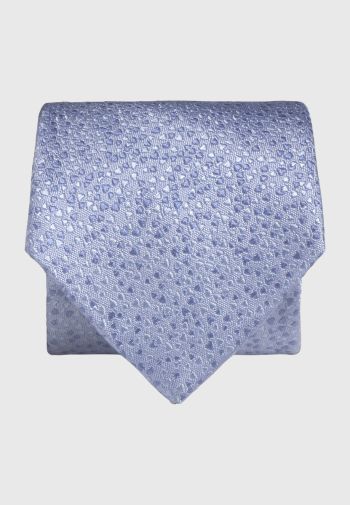 Pure Silk Blue Spot Jacquard Tie