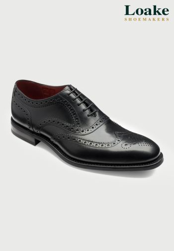 Loake Kerridge Black Calf Leather Oxford Brogue Shoes