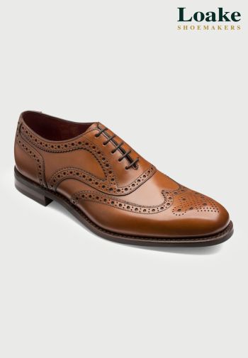 Loake Kerridge Cedar Calf Leather Oxford Brogue Shoes