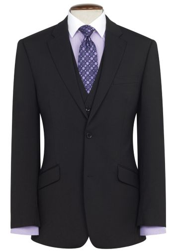 Tailored Fit Aldwych Black Washable Suit - Waistcoat Optional