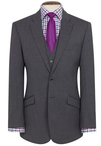 Tailored Fit Aldwych Mid Grey Washable Suit - Waistcoat Optional
