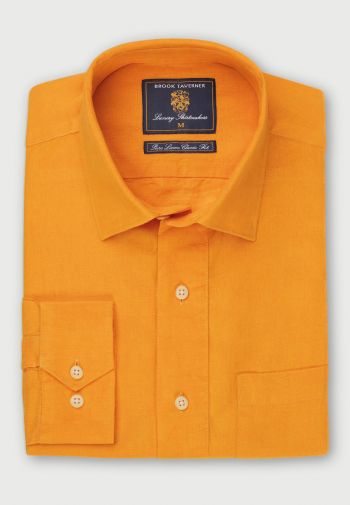 Regular Fit Sunflower Linen Popover Shirt