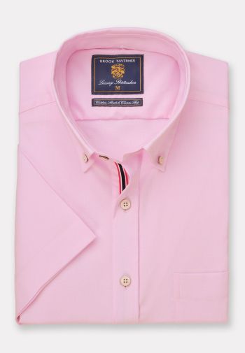 Regular and Tailored Fit Pink Stretch Cotton Oxford Shirt