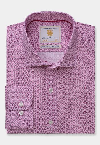 Tailored Fit Rose Floral Print Cotton Shirt