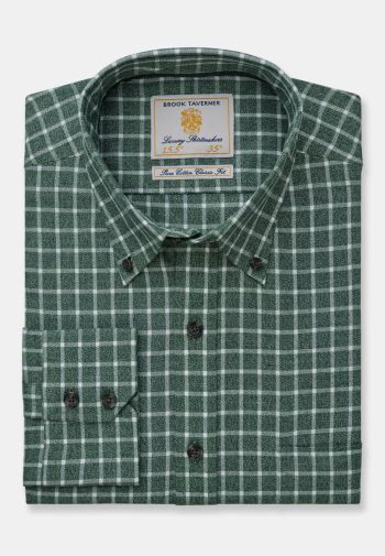 Regular Fit Forest Jaspe Check 33.5" Sleeve Regular Fit Cotton Shirt