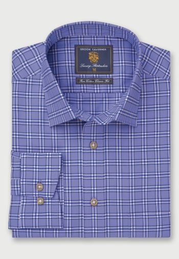 Regular and Tailored Fit Sky Blue Check Cotton  Oxford Shirt