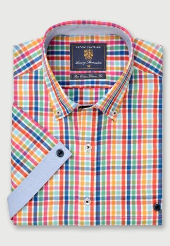 Regular Fit Short Sleeve 'Portofino' Inspired Cotton Shirt