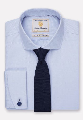 Tailored Fit Sky Blue Double Cuff Shirt