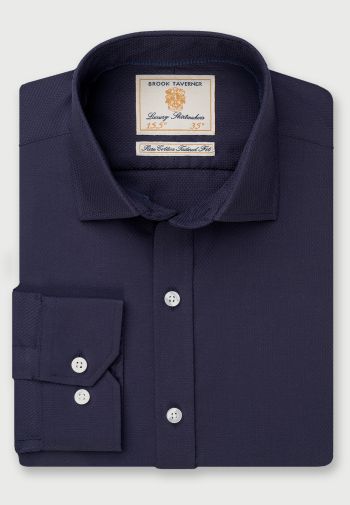 Regular and Tailored Fit Navy Single and Double Cuff Shirt