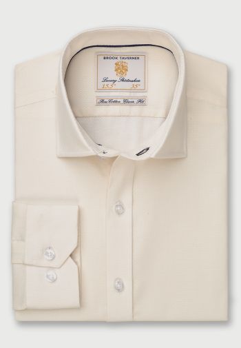 Regular and Tailored Fit Cream Single and Double Cuff Shirt