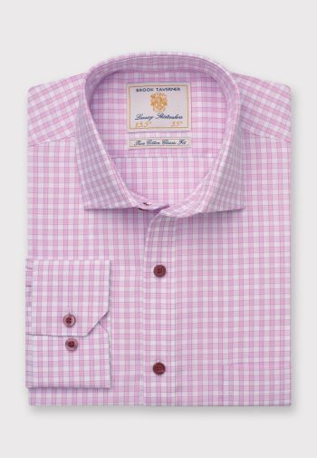 Regular Fit Pink Check Cotton Shirt