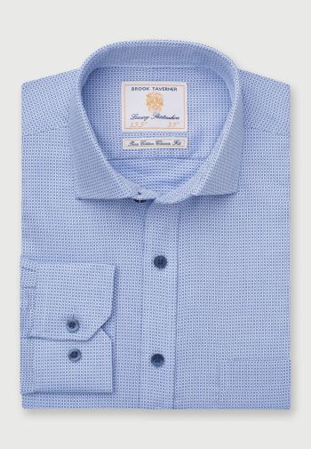 Regular and Tailored Fit Sky Blue Dobby Cotton Shirt