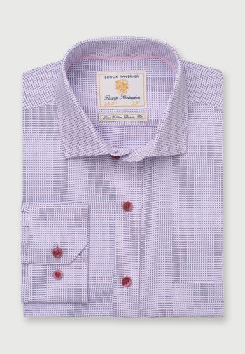 Regular and Tailored Fit Pink and Blue Dobby Cotton Shirt