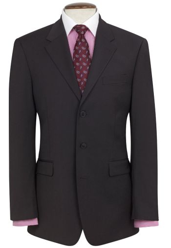 Regular Fit Black Imola Three Button Crease Resistant Suit
